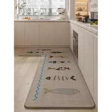 Tapetes de cozinha antiderrapantes com absorção de óleo para pés 2026 Novo estilo em forma de L Doméstico High-End Feeli
