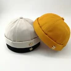 Chapéu fino sem aba melão chapéu de couro senhorio chapéu masculino rua Hip-Hop chapéu feminino Rogue chapéu marinheiro