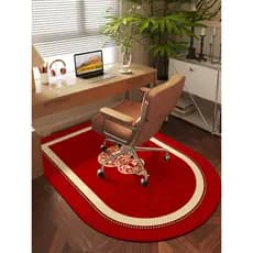 Vermelho chinês cadeira de computador tapete quarto penteadeira tapete mesa de estudo sob cadeira giratória almofada de