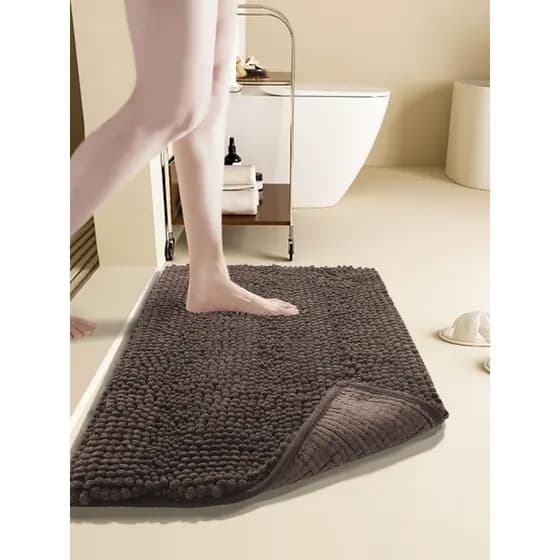Forte absorvente tapete de chão do banheiro de pelúcia engrossado Chenille antiderrapante pé tapete do banheiro porta do