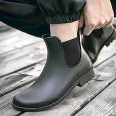 Botas de chuva femininas moda exterior Wear Martin botas curtas de sola grossa sapatos femininos estilo britânico botas