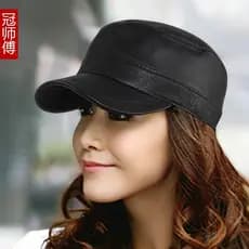 Chapéu feminino chapéu de couro inverno na moda chapéu de couro feminino outono inverno chapéu plano pele carneiro moda