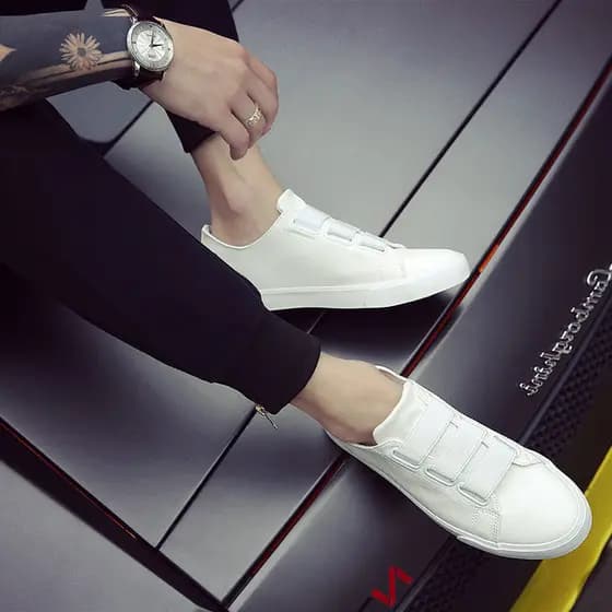 Novo estilo tênis masculino versão coreana na moda sapatos casuais preto branco primavera respirável baixo-topo sapatos