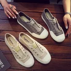 Famoso primavera novo estilo sapatos de lona feminino versão coreana All-Match confortável sapatos casuais sola macia re
