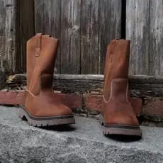 Homens mulheres estilo botas de Cowboy botas altas botas de couro à prova dwaterproof água botas de ciclismo marrom pret