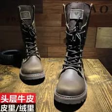 Retro masculino de alta qualidade Martin botas altas Denim camuflagem botas de algodão à prova dwaterproof água velo equ