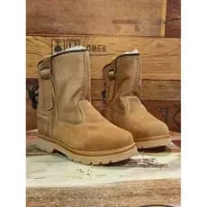 Botas de neve integradas de pele de carneiro limitadas, couro genuíno, cobertura de tubo alto, botas grandes de couro de