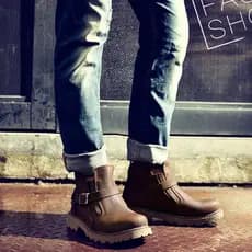 Localizador de estrada camada superior de couro ao ar livre botas gerais botas masculinas botas curtas Martin botas de c