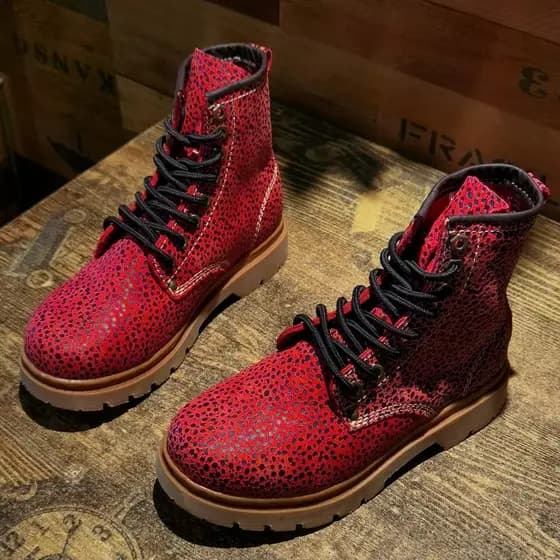 2025 novo estilo Martin botas femininas strass cheio de diamante leopardo impressão rendas ferramentas botas de motocicl
