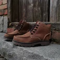 Botas de carga de couro de camada superior botas de couro Retro costurado marca sapatos botas de dedo do pé grande sapat