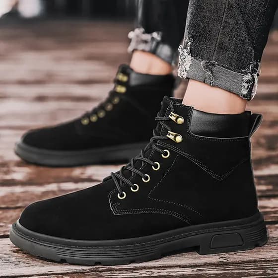 Tamanho grande 45 Martin botas sapatos masculinos inverno 46 tamanho sapatos masculinos botas pretas de alta qualidade 4