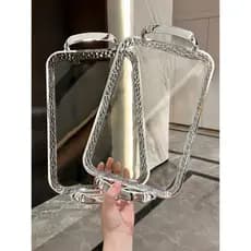Bandeja de chá luz luxo high-end bandeja casa xícara de chá novo estilo retangular high-end transparente copo de água ba