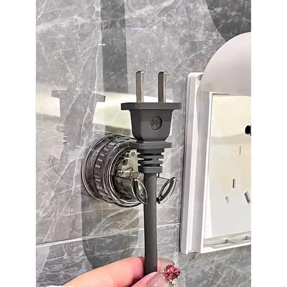 Ventosa tomada cabo de alimentação arrumado suporte criativo ferramenta útil cozinha banheiro Plug suporte de armazename
