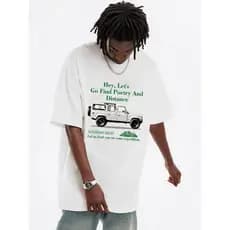 WASSUP Americano Branco Camiseta de Manga Curta Homens Verão 2026 Novo Estilo Pesado Puro Algodão Street Wear Puro Algod