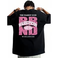 WASSUP Americano Retro Original Simples Pesado Camiseta de Manga Curta Masculina Verão 2026 Novo Estilo Solto Street Wea