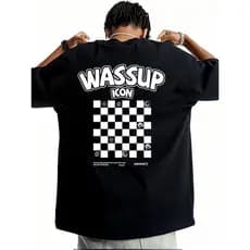 WASSUP American Retro Heavy Cotton Camiseta de manga curta masculina verão 2026 novo estilo solto Street Wear casal Top