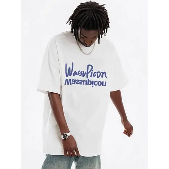 WASSUP American Retro High Street Camiseta de manga curta masculina verão 2026 novo estilo solto oversize casal Top