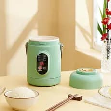 Panela de Arroz, 500W, com Timer de 12 Horas e Função de Manutenção de Temperatura, Mini Panela Elétrica, 800ML, para Vi