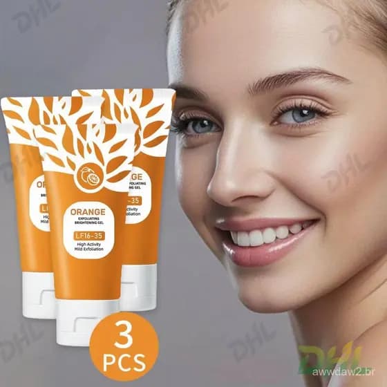 3 Peças de Gel Esfoliante Laranja para Rosto e Corpo, Esfoliante em Gel, Géis Esfoliantes com Enzimas de Laranja, Esfoli