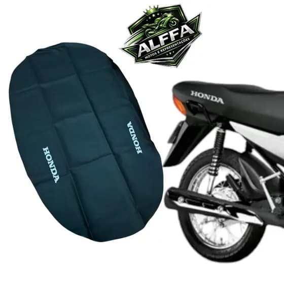 CAPA DE BANCO POP110i 2018/2019/2020/2021/2022/2023/2024/2025 HONDA COM LOGO.MOD. ORIGINAL PRETA