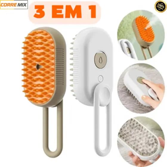 Escova A Vapor Para Gatos Cães 3 Em 1 Escovas Elétricas De Pêlos Pentes De Massagem