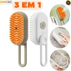 Escova A Vapor Para Gatos Cães 3 Em 1 Escovas Elétricas De Pêlos Pentes De Massagem
