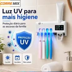 Esterilizador de escova de dente esterilização UV germicida suporte pasta de dente integrado