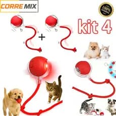 Kit2 Brinquedos Inteligentes Para Gatos e cãos Bola De Rolamento Automática Cauda Falsa Recarregável Elétrico