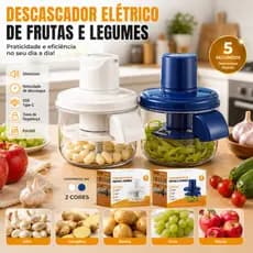 Descascador Elétrico USB Recarregável para Frutas Legumes Alho Portátil