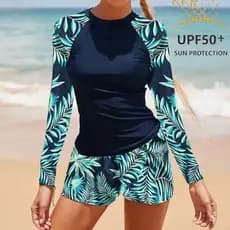 Swimsuit 2025 Maiô feminino europeu e americano Surf Maiô europeu e americano de manga comprida com barriga coberta