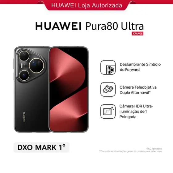HUAWEI Pura 80 Ultra | Celular | 16GB+512GB | Câmera Teleobjetiva Dupla Alternável  | 5.170 mAh