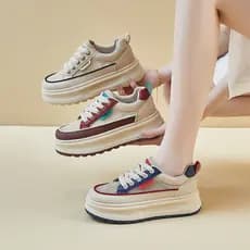 Sola de rua respirável branco tiro feminino Casual malha grossa aumentando 2026 verão sapatos coreanos xw521