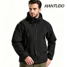 Jaqueta Tática Impermeável Masculina Com Pele Macia Shark E Capuz
