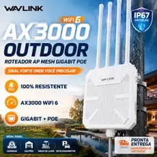 Roteador Outdoor Wifi 6 Ax3000 Wavlink Gigabit Repetidor Ap Mesh Poe Ip67 Longo Alcance
