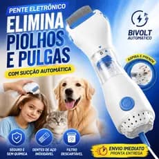 Pente Eletrônico Removedor De Piolhos E Pulgas Bivolt Automático Aspira Ovos Lêndeas Pet Criança