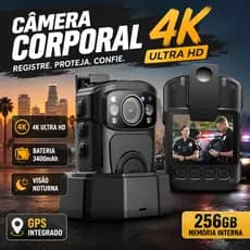Câmera De Polícia Corporal B4k5 4k 256gb Bateria 3400mah GPS Visão Noturna Doca De Carregamento
