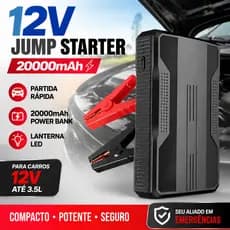 20000mAh Auxiliar De Partida Automotivo Portatil Carregador Bateria Carro 12V Jump Starter Garra