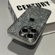 Capa de telefone luxuosa com Glitter, adequada para iPhone 15 14 13 12 11 Pro Max, capa traseira rígida acrílica com bor