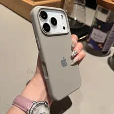 Protetor De Borda Antiderrapante E Anti-Queda Capa De Veludo De Silicone Líquido Para iPhone 17 Pro Max 16Plus 16 Com Bo