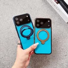 Fixo 360 ° Suporte Giratório Para Telefone Caso Lente Dupla Face Magneto De Pacote Completo HD iPhone 17ProMax Capa Tras