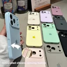 Capa protetora de Silicone líquido com botão com tudo incluído, anti-sujeira antiincrustante, adequada para iPhone 17 16