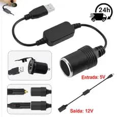 1/2Pcs Car USB Cigarette Lighter Adapter, 5V to 12V Power Adapter Cable