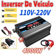 Inversor De Carro DC 12V Para 4000W AC 220V Display LED Multifuncional 2 USB Conversor De Energia Adaptador De Carregado