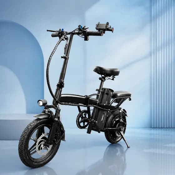 Bike Elétrica Dobrável Adulto Pedal Assistido com Suporte para Celular e Carregamento