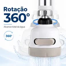 Bico Arejador de Torneira Antirrespingos/Filtro com Rotação 360° para Economia de Água em Torneira de Cozinha/Banheir