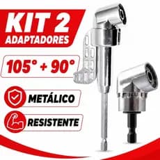 Adaptador Angular de Metal Resistente – 105° e 90° (Curto/Longo, 130 mm) para Parafusadeira e Furadeira