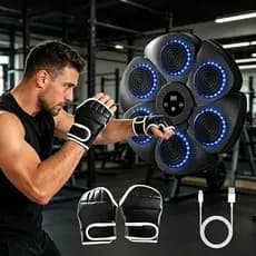 Máquina Inteligente de Boxe Soco, Música Bluetooth Interativa, Anti Estresse com Luz LED para Treino em Casa Academia