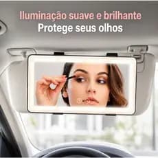 Espelho Maquiagem Veicular Ajustável Com Luz LED Multimodo