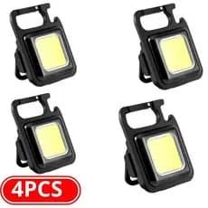 Kit 1/2/3/4 Mini Lanterna LED Portátil USB Recarregável 3 Modos Chaveiro Multifuncional com Abridor de Garrafa