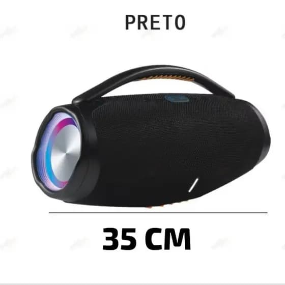Caixa de Som Boombox 3 Bluetooth - Potência 70W, Graves Potentes, Design Compacto - Preto, 23cm